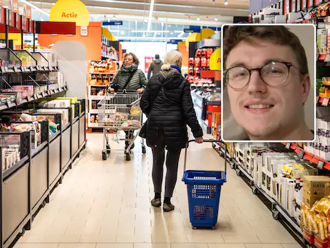 HLN-lezer Arne Vanden Bosch (inzet) probeert vooral te besparen in de supermarkt. 